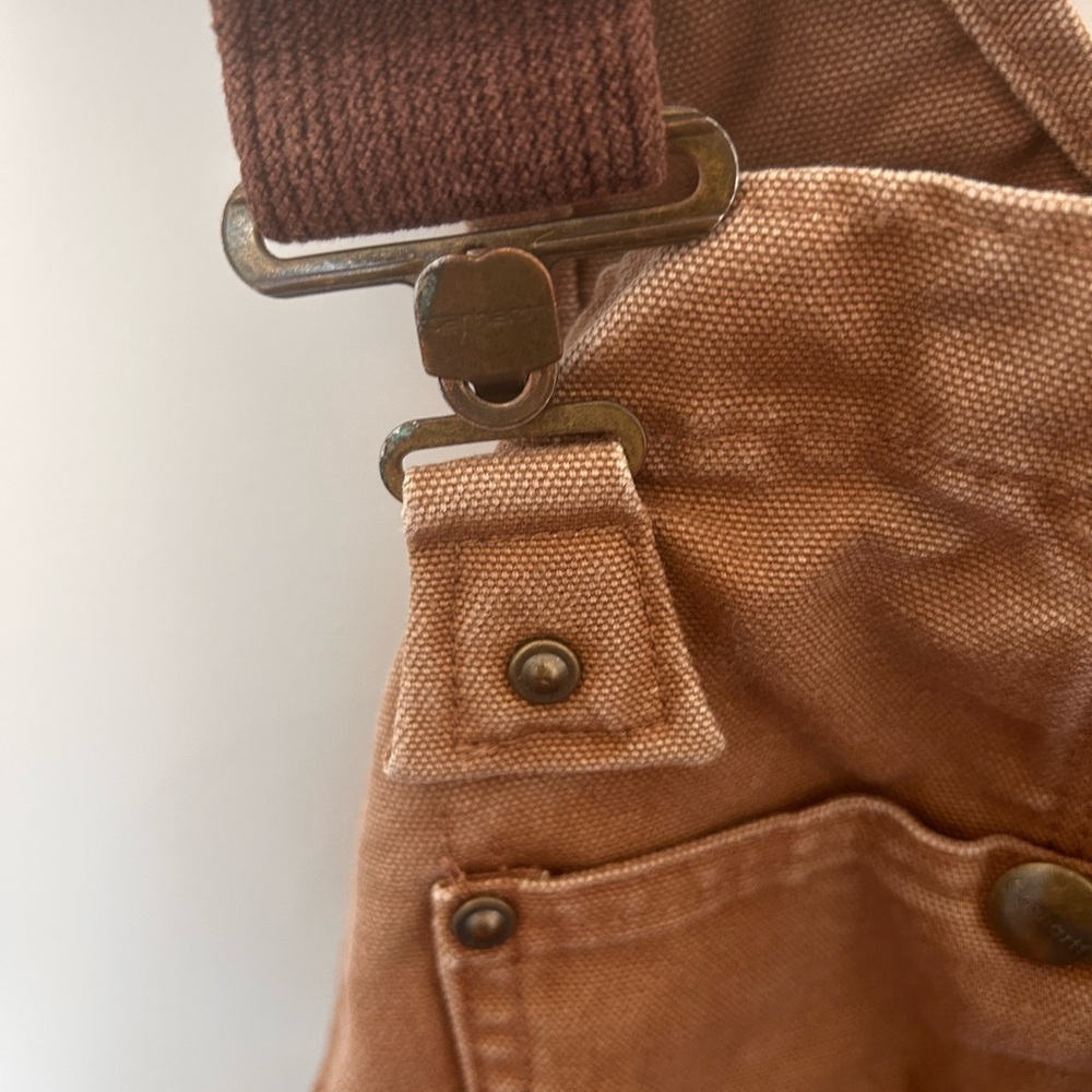 Carhartt Brown Overalls with Heart Patch - Picture 8 of 9